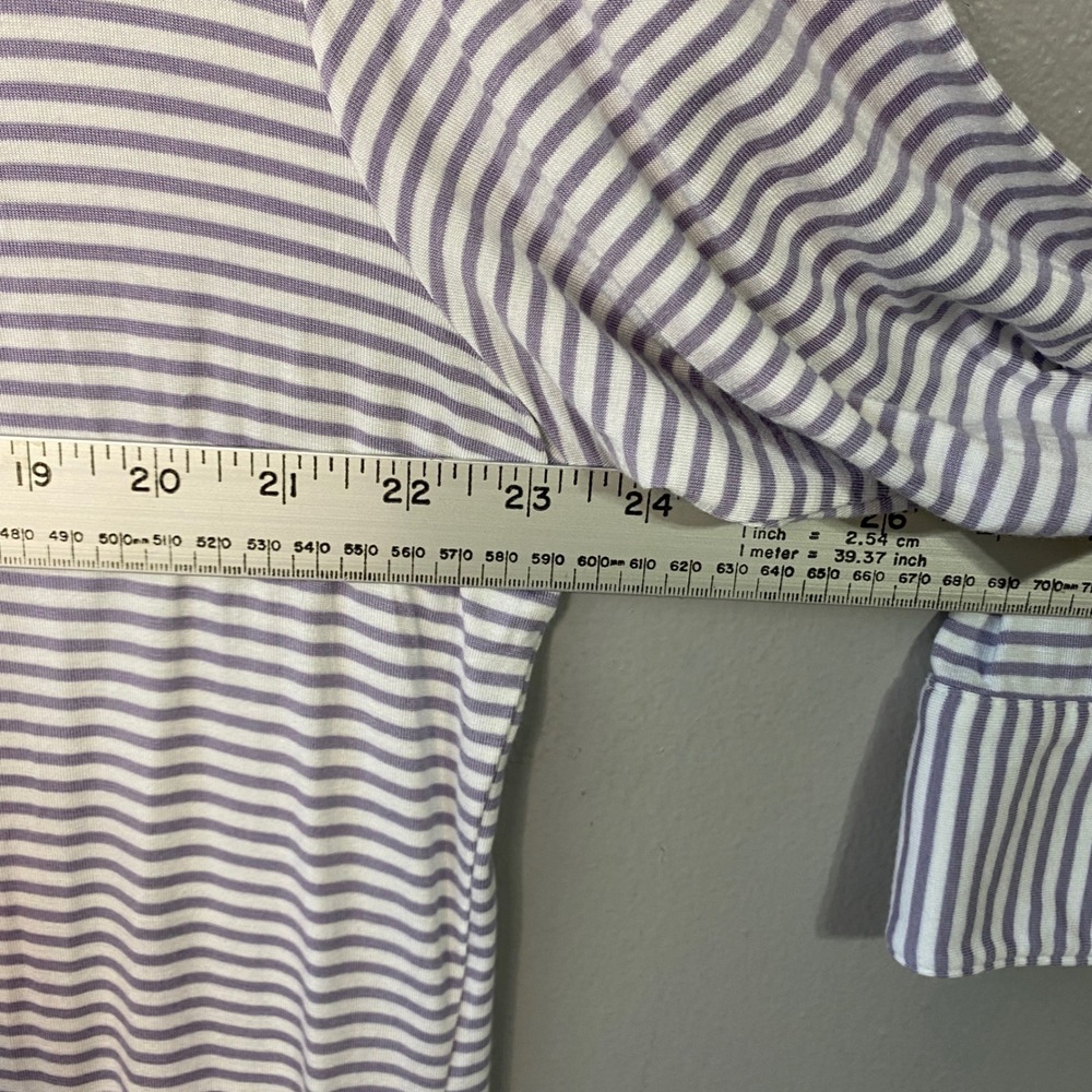 UGG Womens Striped Button Down Nightshirt Purple White 3/4 Sleeve XL Loungewear - Picture 9 of 15
